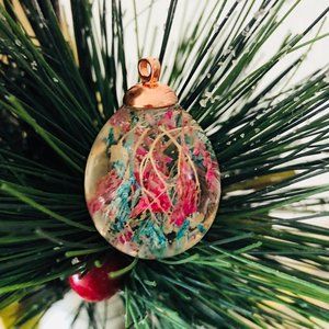 Real Dried Flower Resin Pendant Necklace